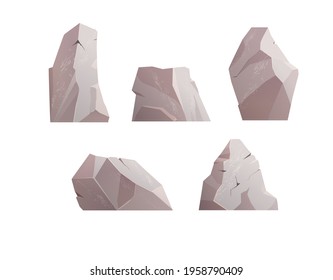 Rock stone. Cartoon vector isolated illustration.