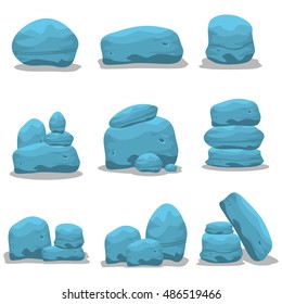 Rock stone collection stock set vector art illustration