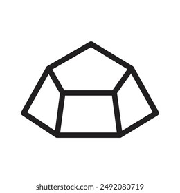 Rock Stein Kristall Icon Linear Logo Marke in Schwarz-Weiß