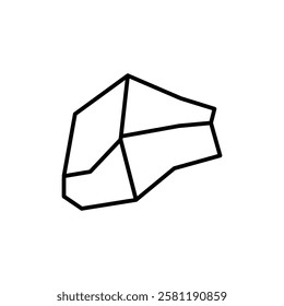 Rock stone crystal icon Thin line art isolated