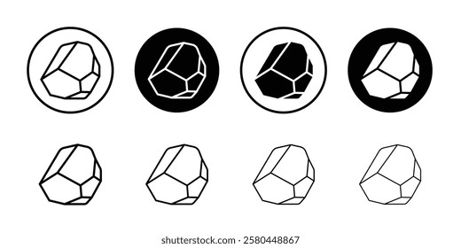 Rock stone crystal icon Vector logo outline