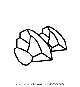 Rock stone crystal icon Vector logo set flat