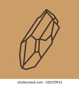 Rock Stone Crystal Minimalistic Flat Line Outline Stroke Icon Pictogram Symbol