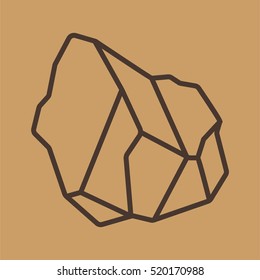 Rock Stone Crystal Minimalistic Flat Line Outline Stroke Icon Pictogram Symbol