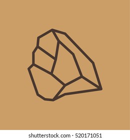 Rock Stone Crystal Minimalistic Flat Line Outline Stroke Icon Pictogram Symbol