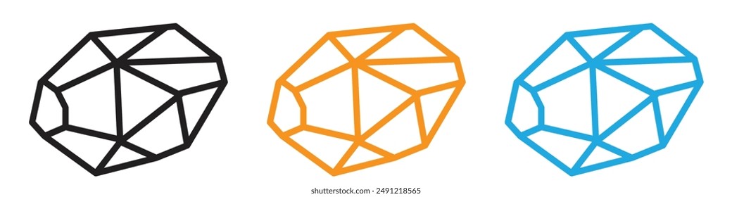 Rock Stein Kristall Vektorgrafik Logo Set Kollektion für Web App UI