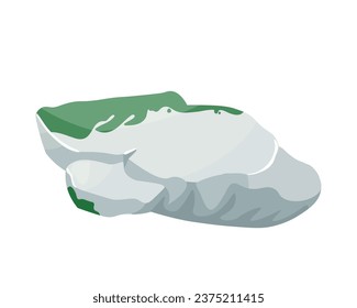 Piedra de roca con molde verde, ilustración vectorial