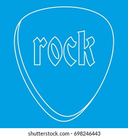 Rock stone icon blue outline style isolated vector illustration. Thin line sign