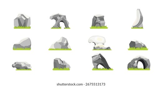 Rock and Stone Illustration Vector Set