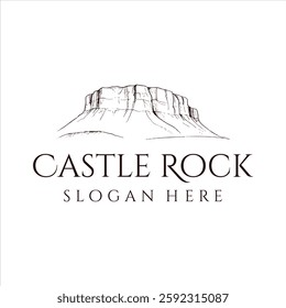 rock stone mount peak landscape outdoor logo design vector template