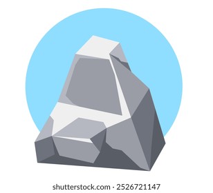 Pedra de rocha montanha geologia natureza mineral conjunto isolado. Ilustração de design gráfico plano vetorial