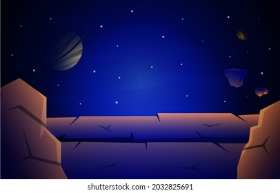 Rock Stone Planet Star Sky Space Universe Exploration Illustration