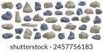 Rock stone set cartoon. Cartoon game art rocks and stones. Stones boulder, gravel rubble and pile of rocks cartoon isolated vector illustration EPS10