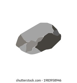 Rock stone set cartoon. Stones and rocks in isometric 3d flat style. Set of different boulders. 