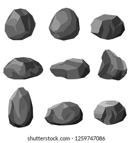 Rock stone set vector.