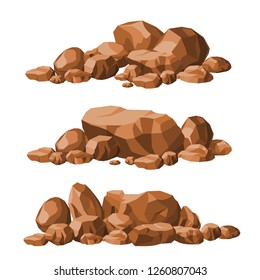 Rock stone set vector. 