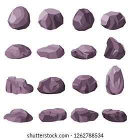 Rock stone set vector