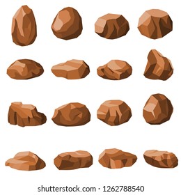 Rock stone set vector