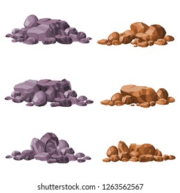 Rock stone set vector 