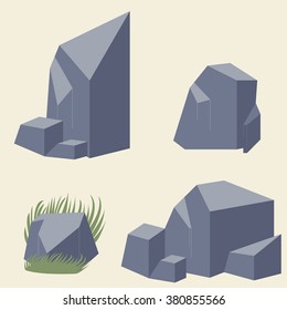 Rock stone set - vector