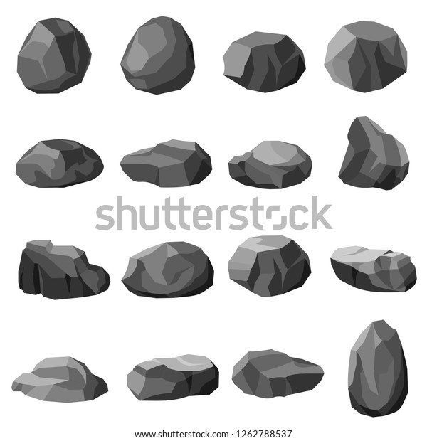 Rock Stone Set Vector Stock Vector (Royalty Free) 1262788537 | Shutterstock