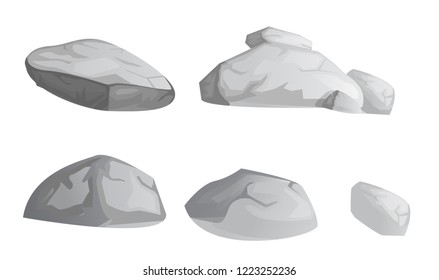 Rock stone set vector design