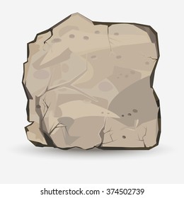 Rock stone in style. Big boulder. Mineral  background. Vector