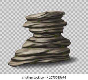Rock stones collection. Vector 3d realistic illustration.
