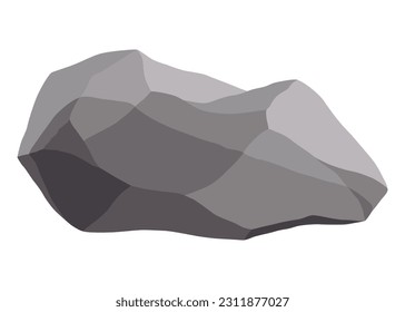 Rock stones or debris of mountain. Gravel, gray stone. Polygonal shape, piece of fossil stone. Game decoration element