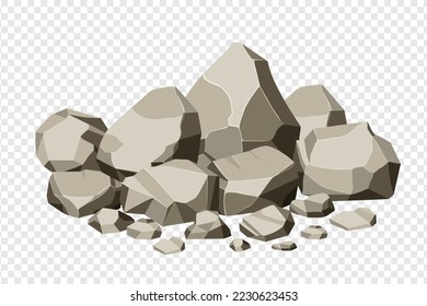 Rock and stones set. Different shape boulder collection. vector illustration.