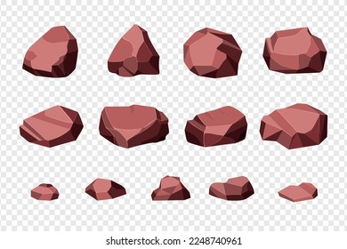 Felsen und Steine. Unterschiedliche Formerz-Kollektion. Vektorgrafik