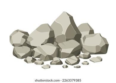 Rock and stones set. Different shape boulder collection. vector illustration