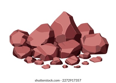 Rock and stones set. Different shape ore boulder collection. vector illustration