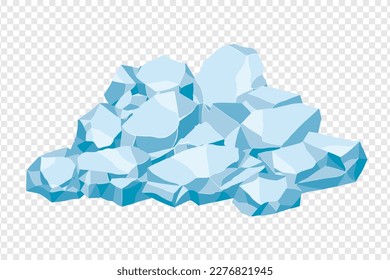 Rock and stones set. Different shape ice boulder collection. vector illustration.
