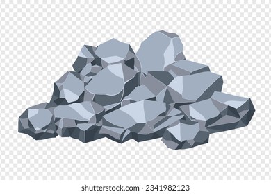 Rock and stones set. Different shape boulder collection. vector illustration.
