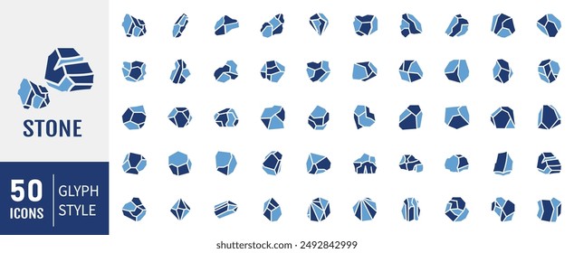 Rock stones vector icon. Solid icons vector collection.