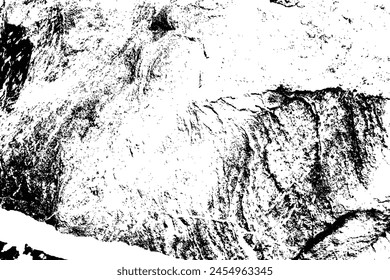 Rock or stones vector overlay texture background. Black and white stone and rocks wall texture. Grunge trace of solid marble or mineral wall.