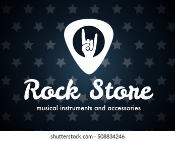 Rock store plectrum vector logo