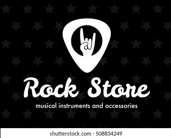Rock store plectrum vector logo