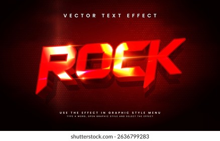 Rock strong 3d editable vector text effect with red luxury concept.