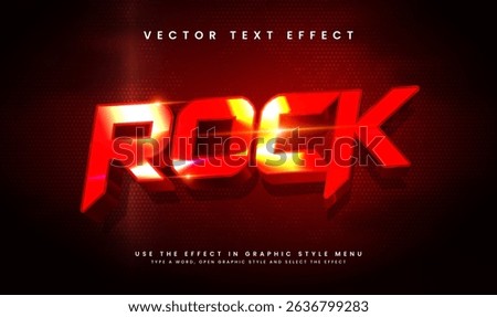 Rock strong 3d editable vector text effect with red luxury concept.