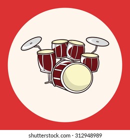 rock style drum theme elements