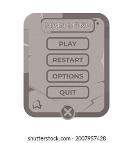 rock style game main menu