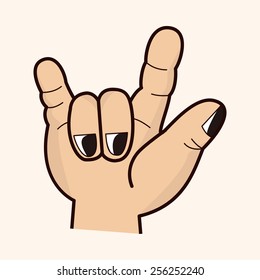 rock style hand gesture theme elements