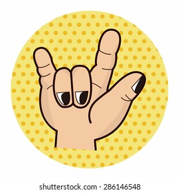rock style hand gesture theme elements