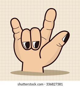 rock style hand gesture theme elements