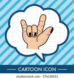 rock style hand gesture theme elements
