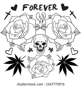 Rock style tattoo vector art