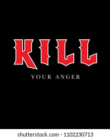 Rock style typography print on black in vector.