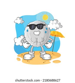 the rock sunbathing in summer. character vector